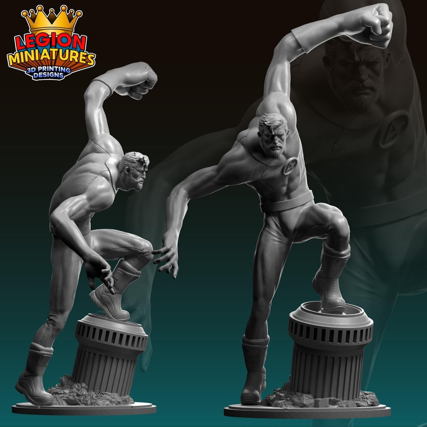 Mr Fantastic Fan-Art 40mm Miniature (Sculpted by Legion Miniatures) (Crisis Protocol Proxy/Alternative)