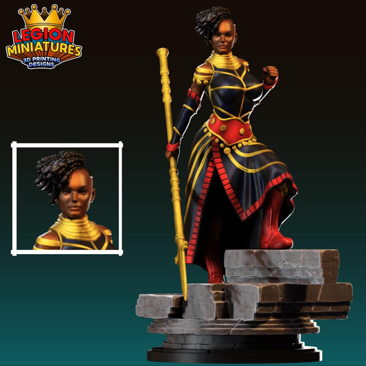 Ultimate Okoye Fan-Art 40mm Miniature (Sculpted by Legion Miniatures) (Crisis Protocol Proxy/Alternative)