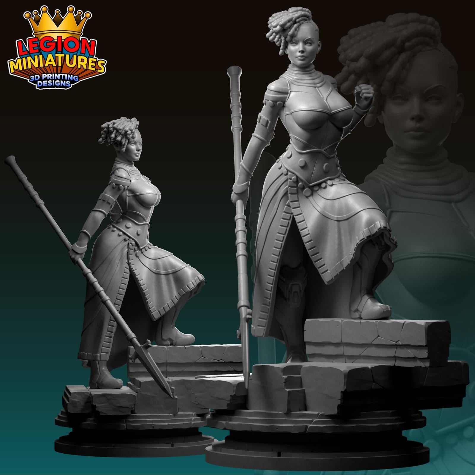 Ultimate Okoye Fan-Art 40mm Miniature (Sculpted by Legion Miniatures) (Crisis Protocol Proxy/Alternative)