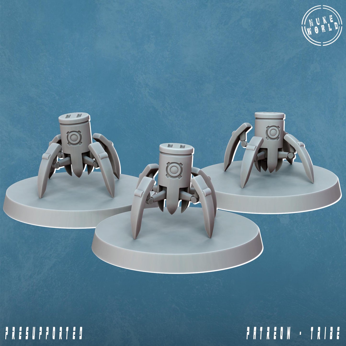 Dominator Robot set of 3 - Nukeworld (Sculpted by Jandro Miniatures)