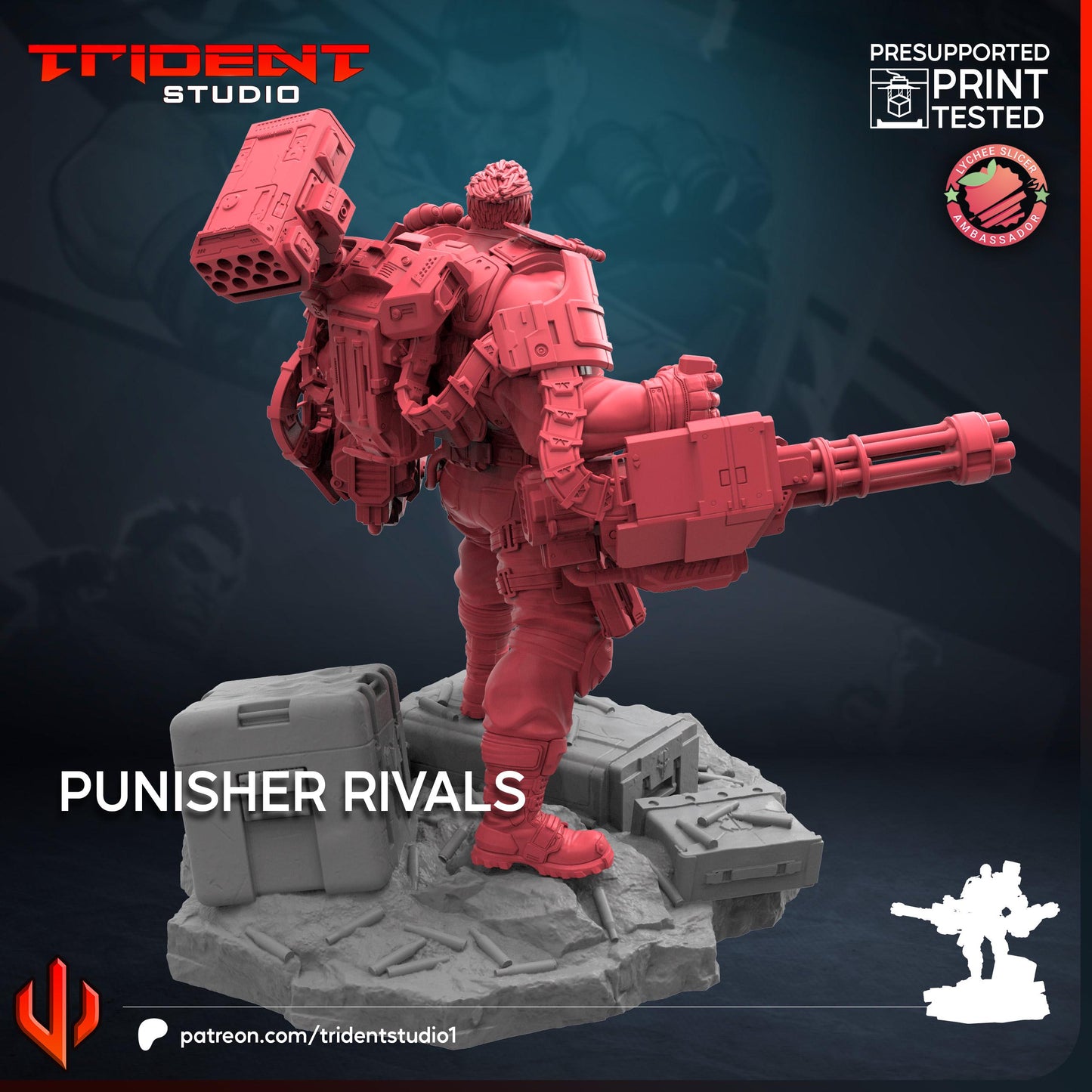 Punisher - Rivals (Fan art sculpted by Trident Studio) (Crisis Protocol Proxy/Alternative)