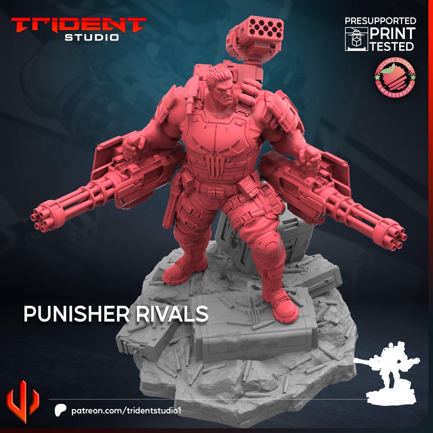 Punisher - Rivals (Fan art sculpted by Trident Studio) (Crisis Protocol Proxy/Alternative)