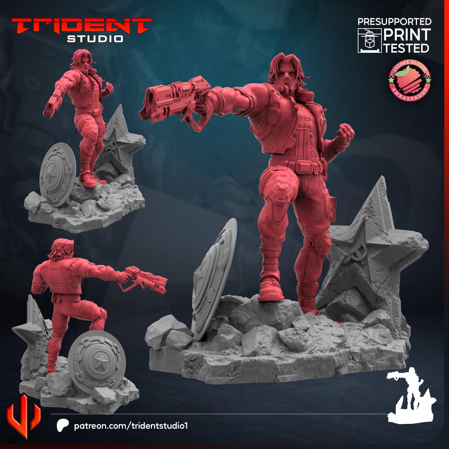 Winter Soldier - Rivals (Fan art sculpted by Trident Studio) (Crisis Protocol Proxy/Alternative)