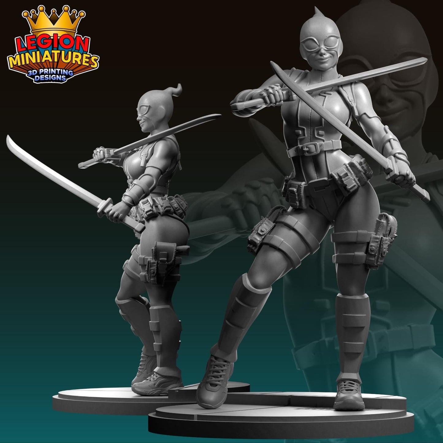 Gwenpool Fan-Art 40mm Miniature (Sculpted by Legion Miniatures) (Crisis Protocol Proxy/Alternative)
