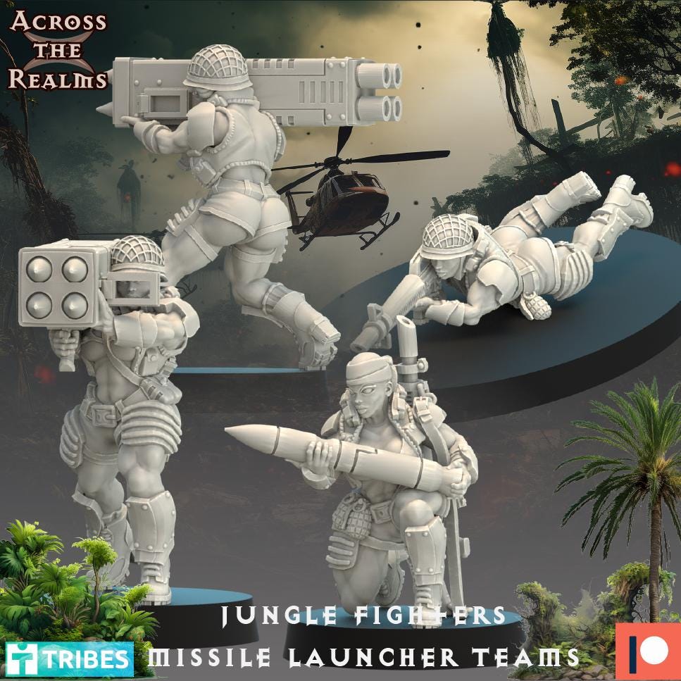 Jungle Fighters Missile Launcher Team - 4 miniatures (sculpted by Across the Realms)