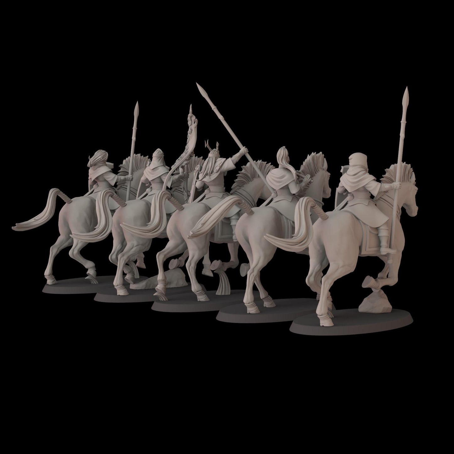 Elven Lance Raiders - set of 5 (Sculpted by Fantasy Cult Miniatures)
