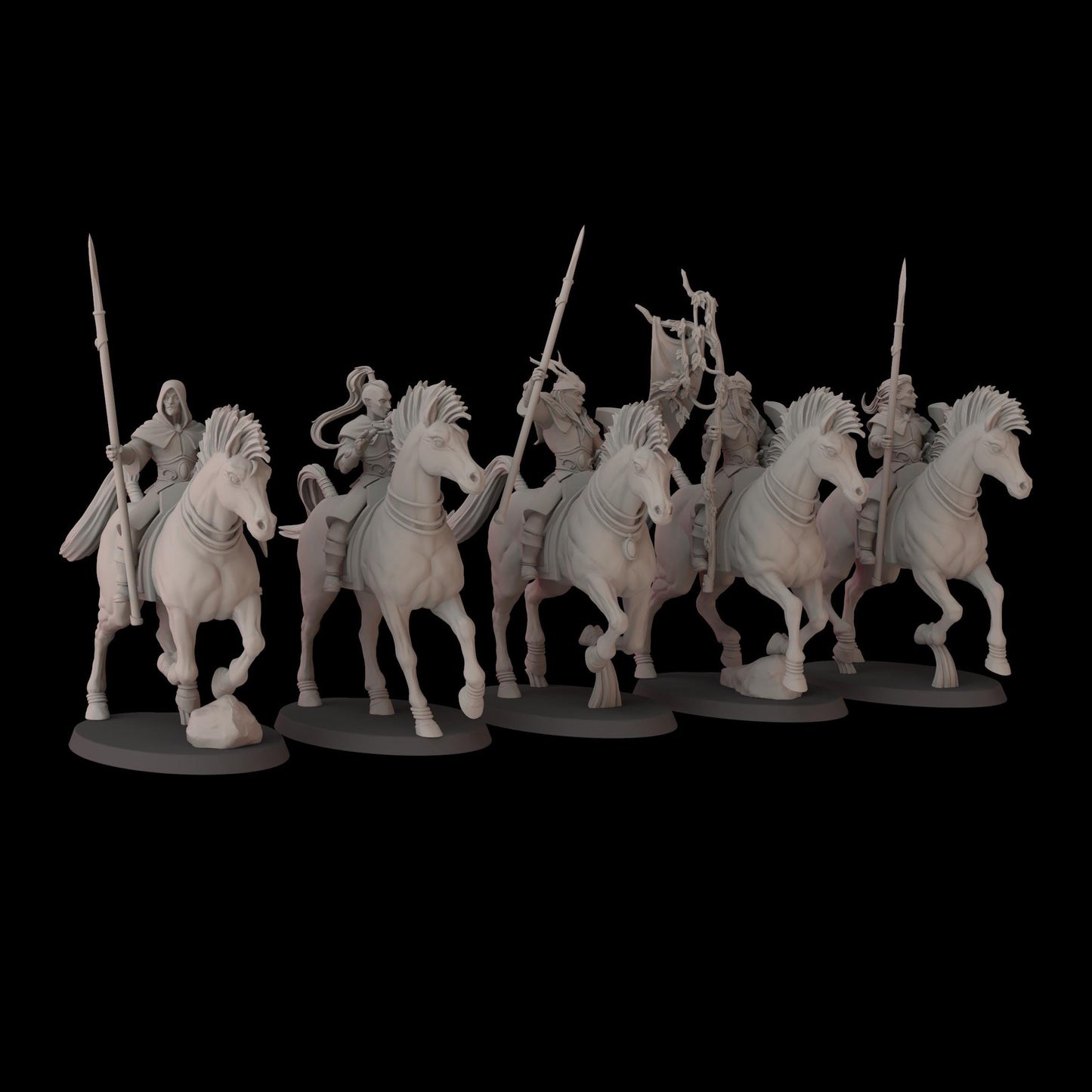 Elven Lance Raiders - set of 5 (Sculpted by Fantasy Cult Miniatures)