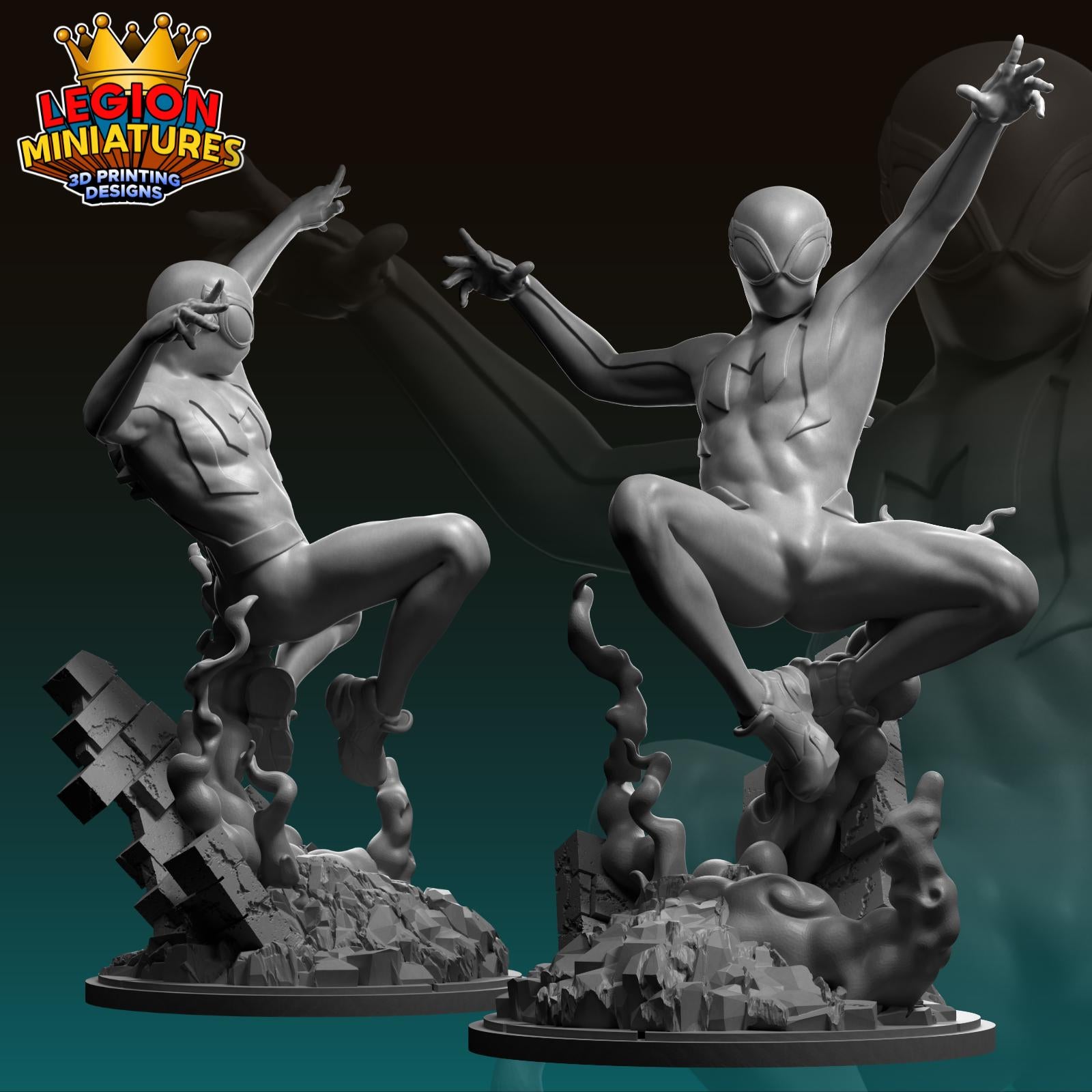 Spider-Boy Fan-Art 40mm Miniature (Sculpted by Legion Miniatures) (Crisis Protocol Proxy/Alternative)