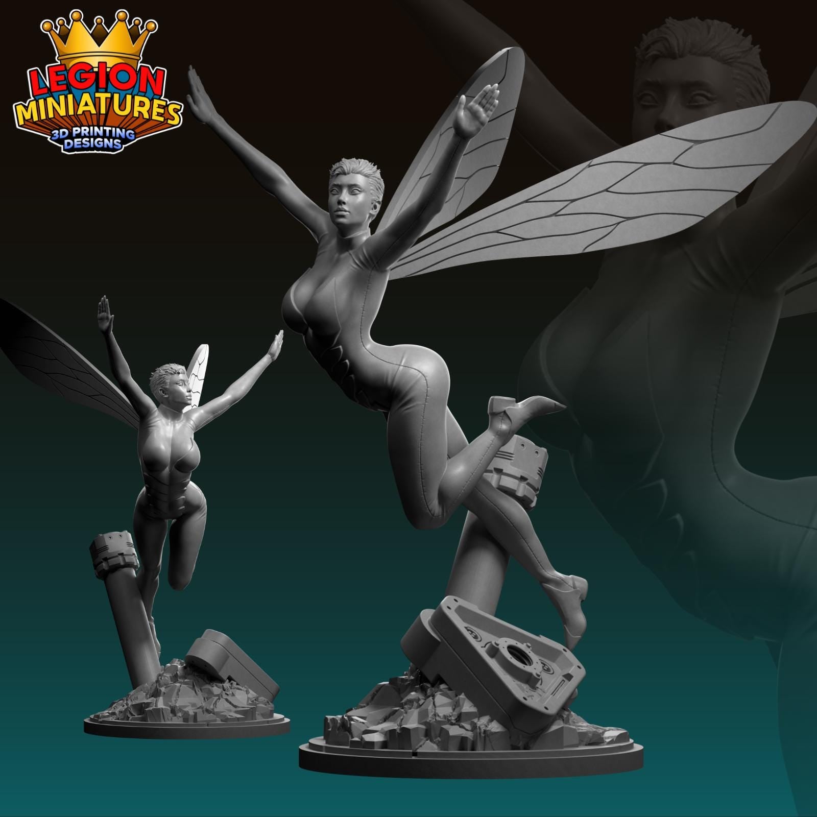 Wasp Fan-Art 40mm Miniature (Sculpted by Legion Miniatures) (Crisis Protocol Proxy/Alternative)