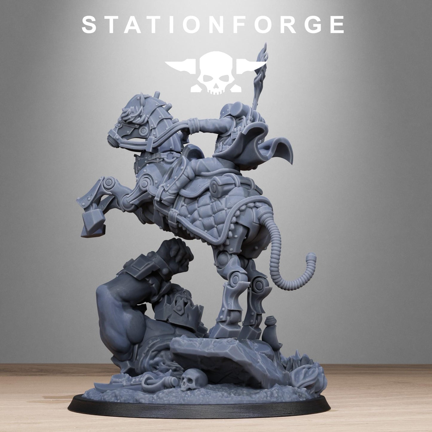 Grim Guard Officer Horseman (sculpted by Stationforge)