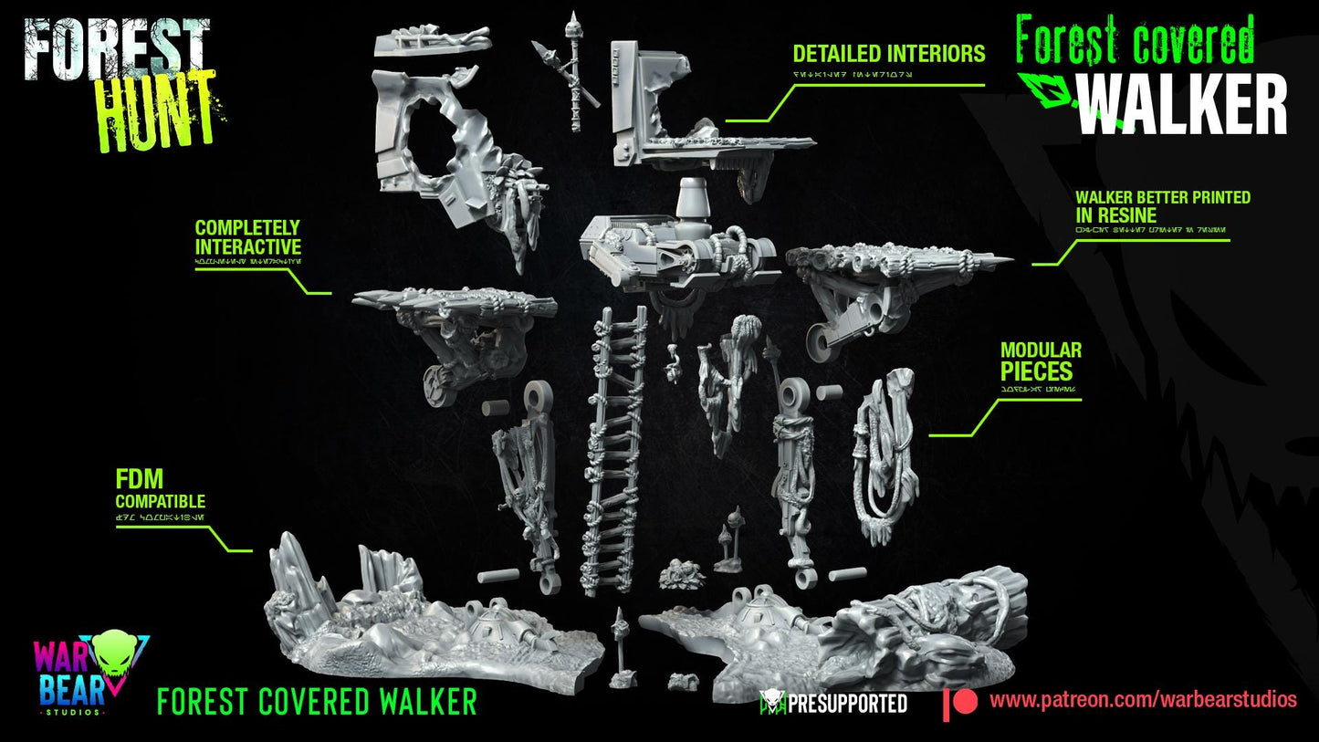 Forest Covered Walker - terrain set (Sculpted by War Bear Studios)