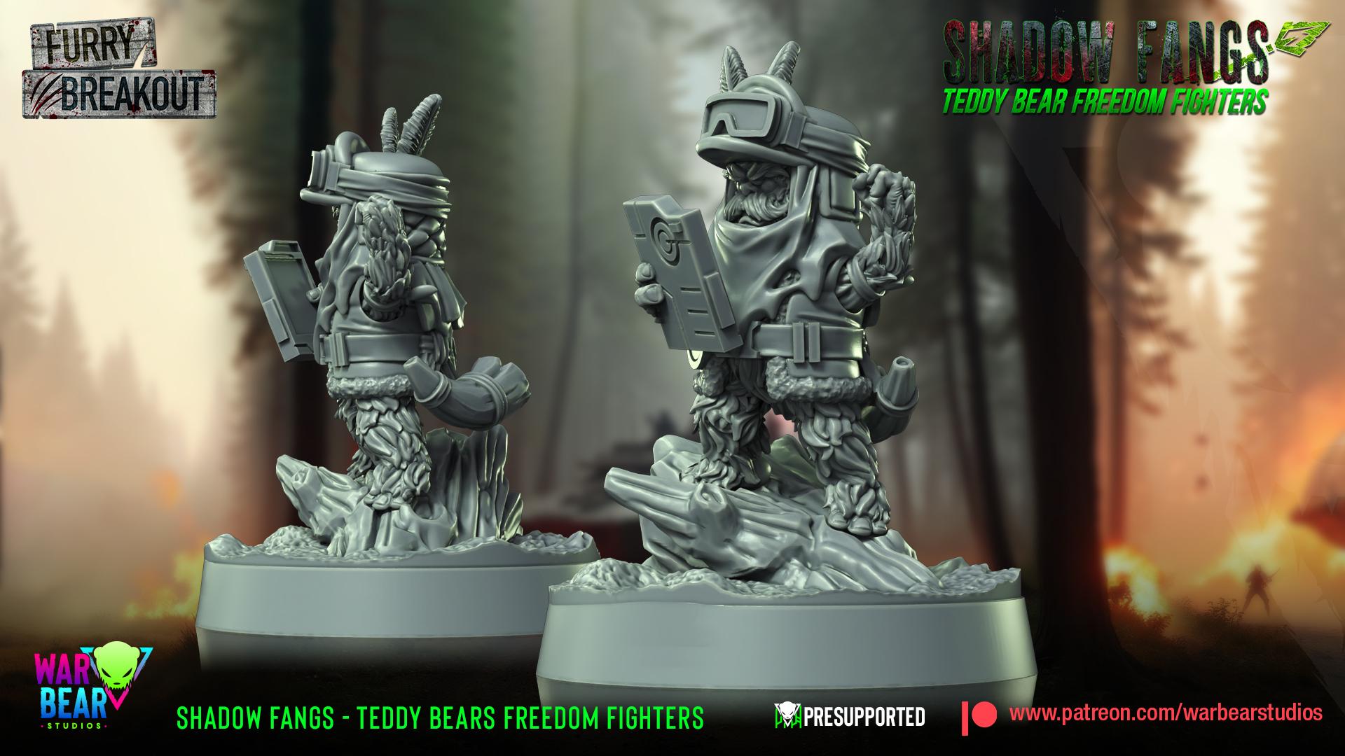 Shadow Fangs Teddy Bear Freedom Fighters - set of 6 (Sculpted by War Bear Studios)
