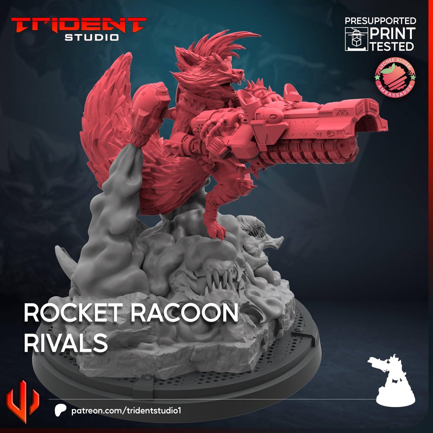 Rocket Racoon Rivals (Fan art sculpted by Trident Studio) (Crisis Protocol Proxy/Alternative)