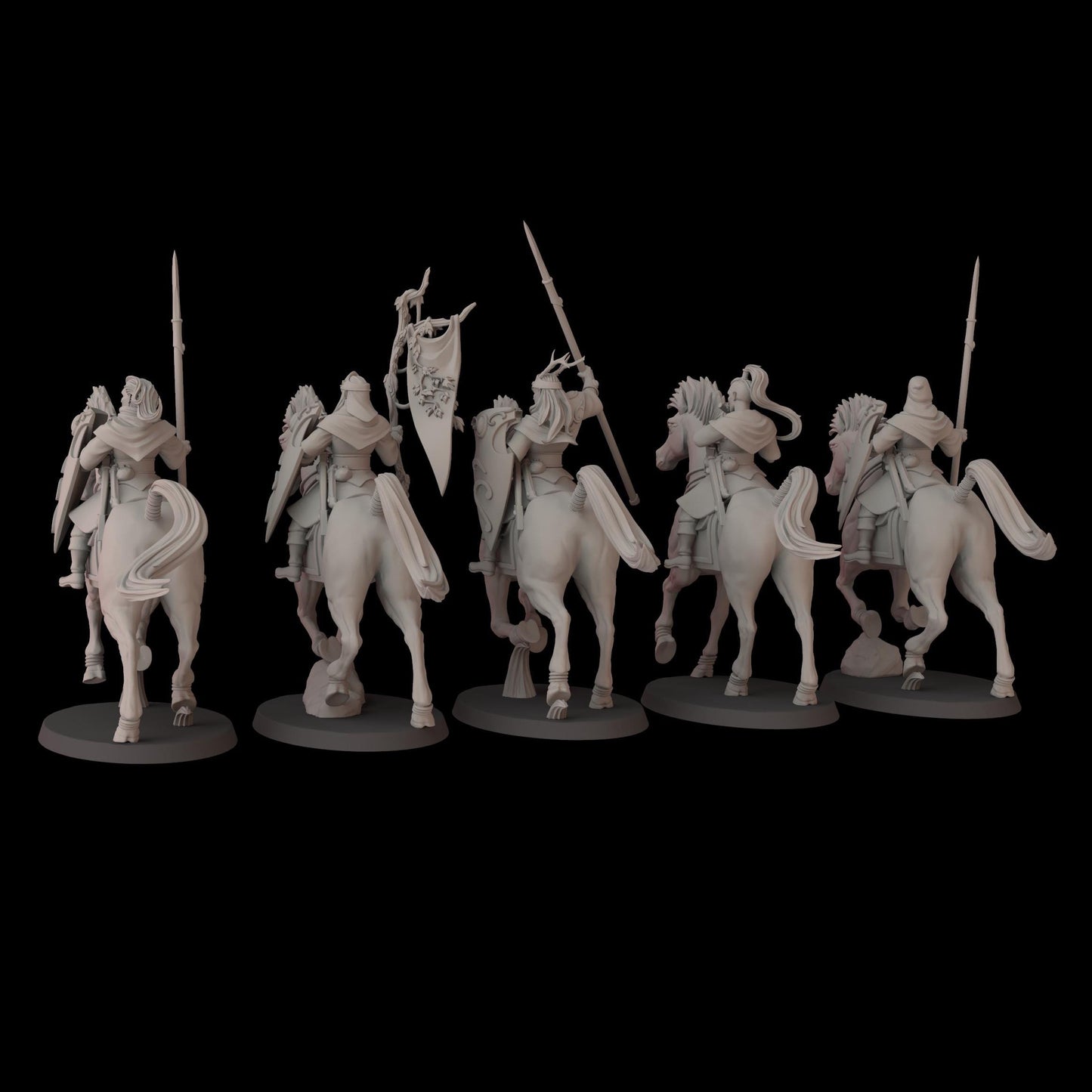 Elven Lance Raiders - set of 5 (Sculpted by Fantasy Cult Miniatures)