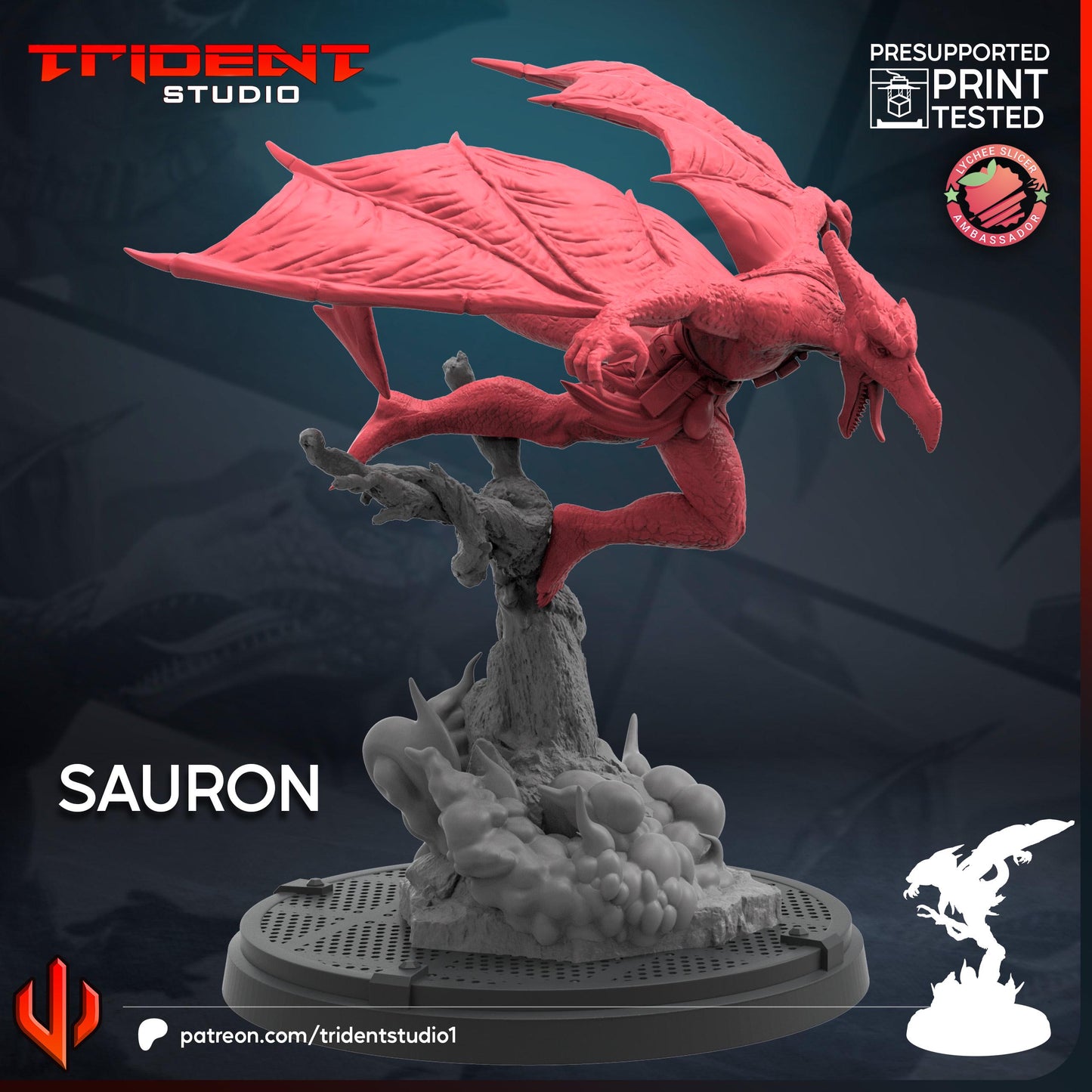 Sauron (Fan art sculpted by Trident Studio) (Crisis Protocol Proxy/Alternative)