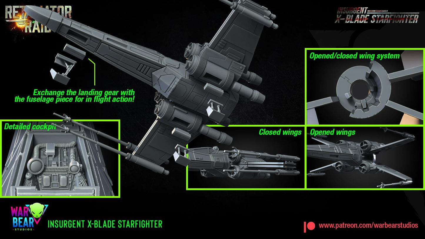 Insurgent X-Blade Starfighter (Sculpted by War Bear Studios)