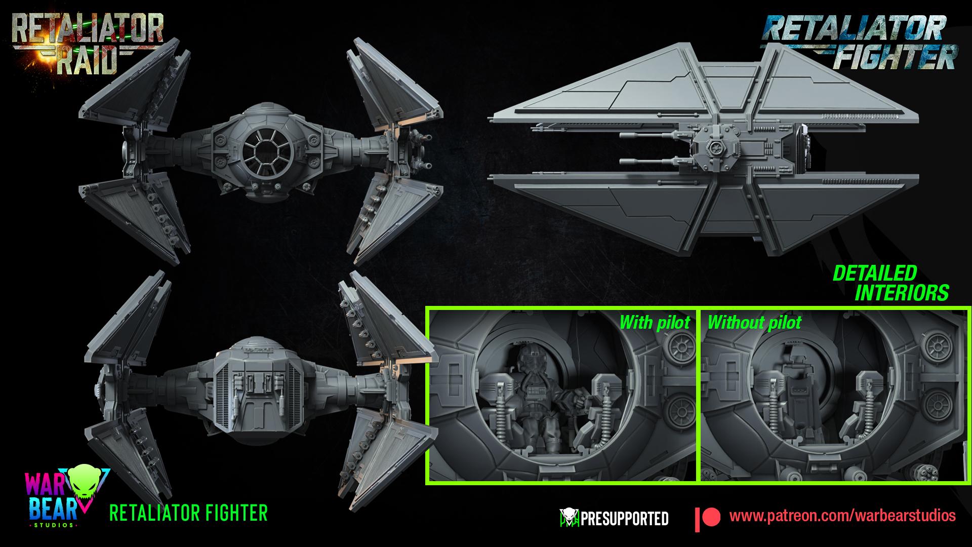 Retaliator fighter (Sculpted by War Bear Studios)