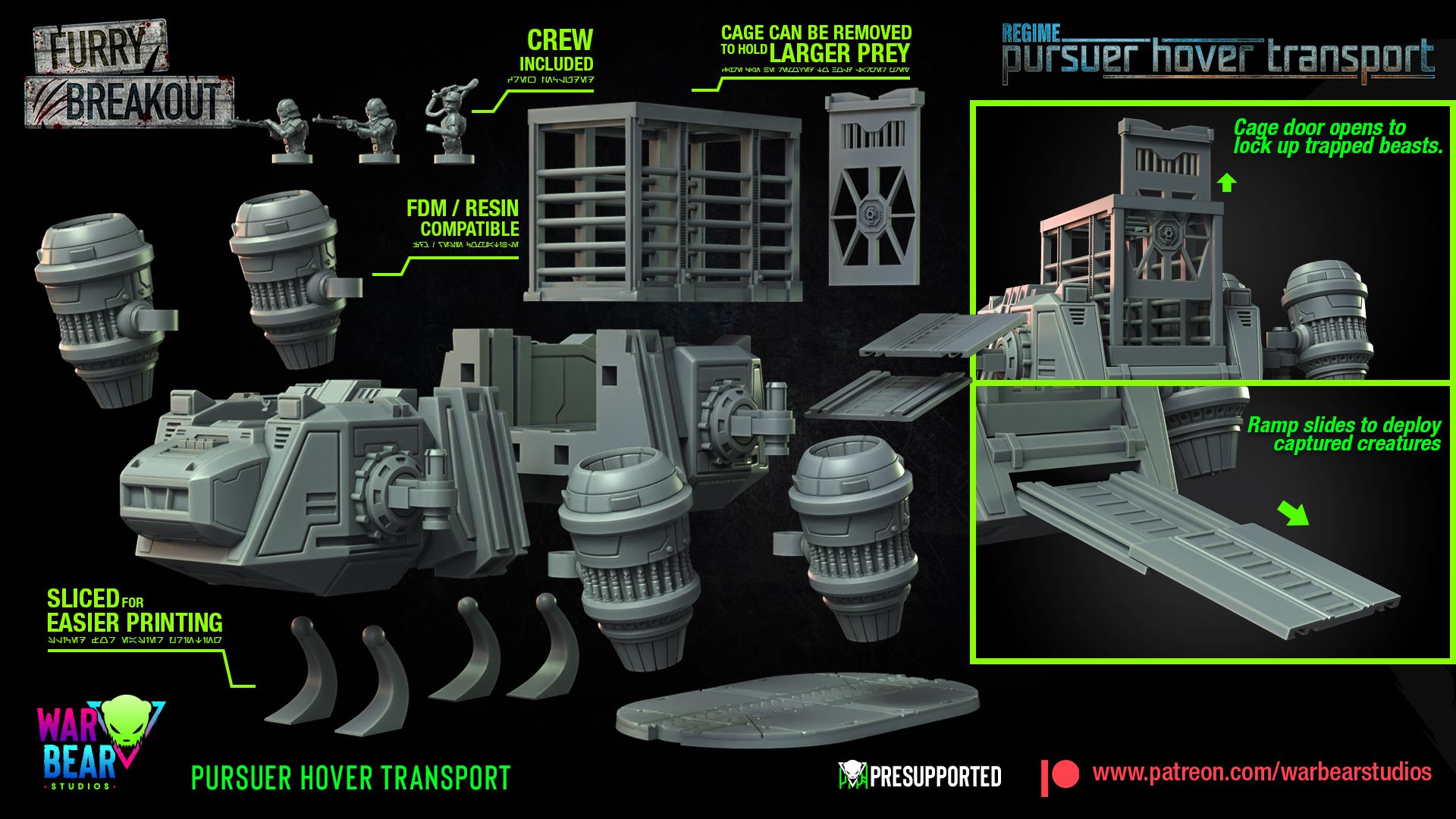 Regime Pursuer Hover Transport (Sculpted by War Bear Studios)