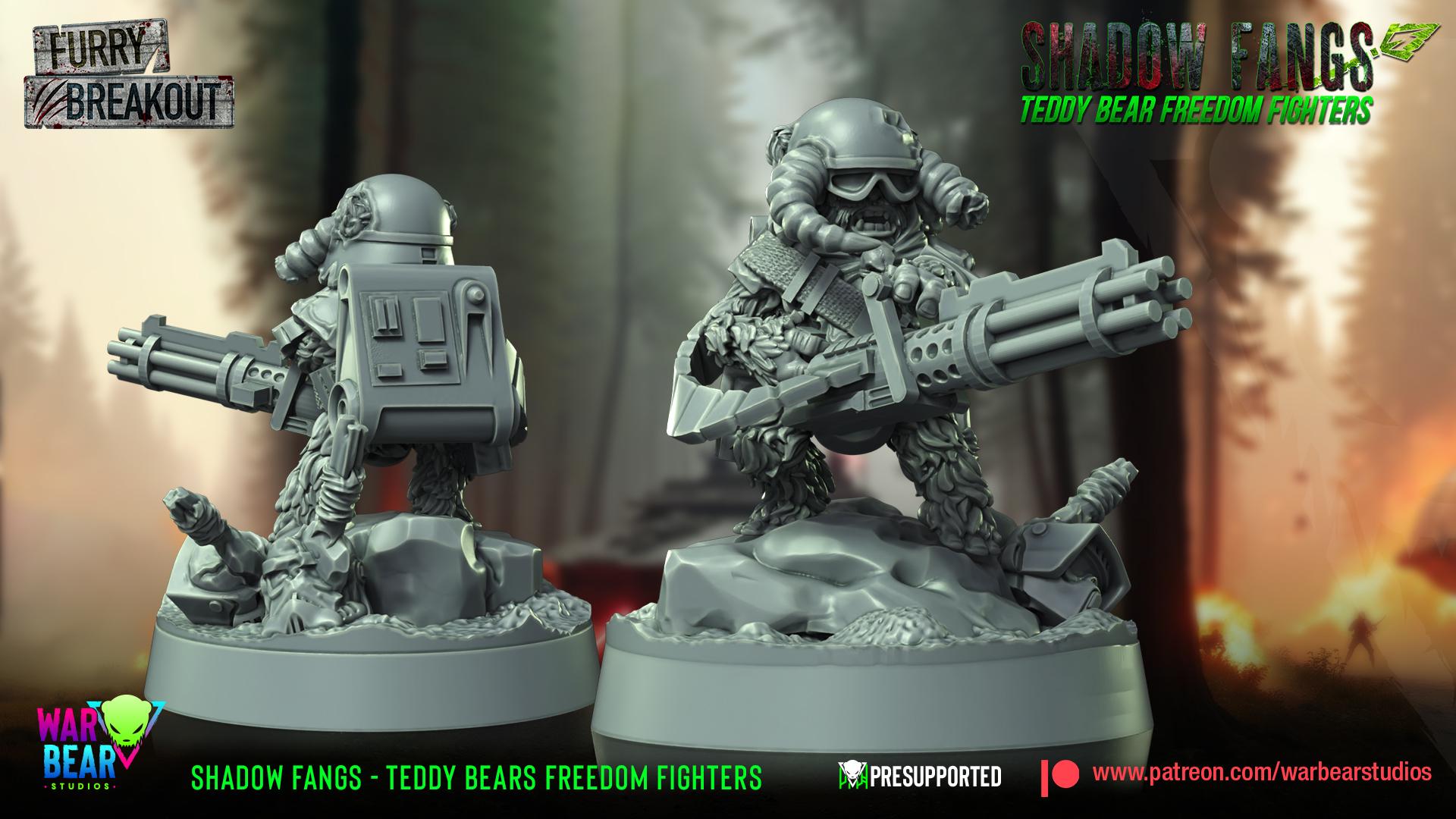 Shadow Fangs Teddy Bear Freedom Fighters - set of 6 (Sculpted by War Bear Studios)