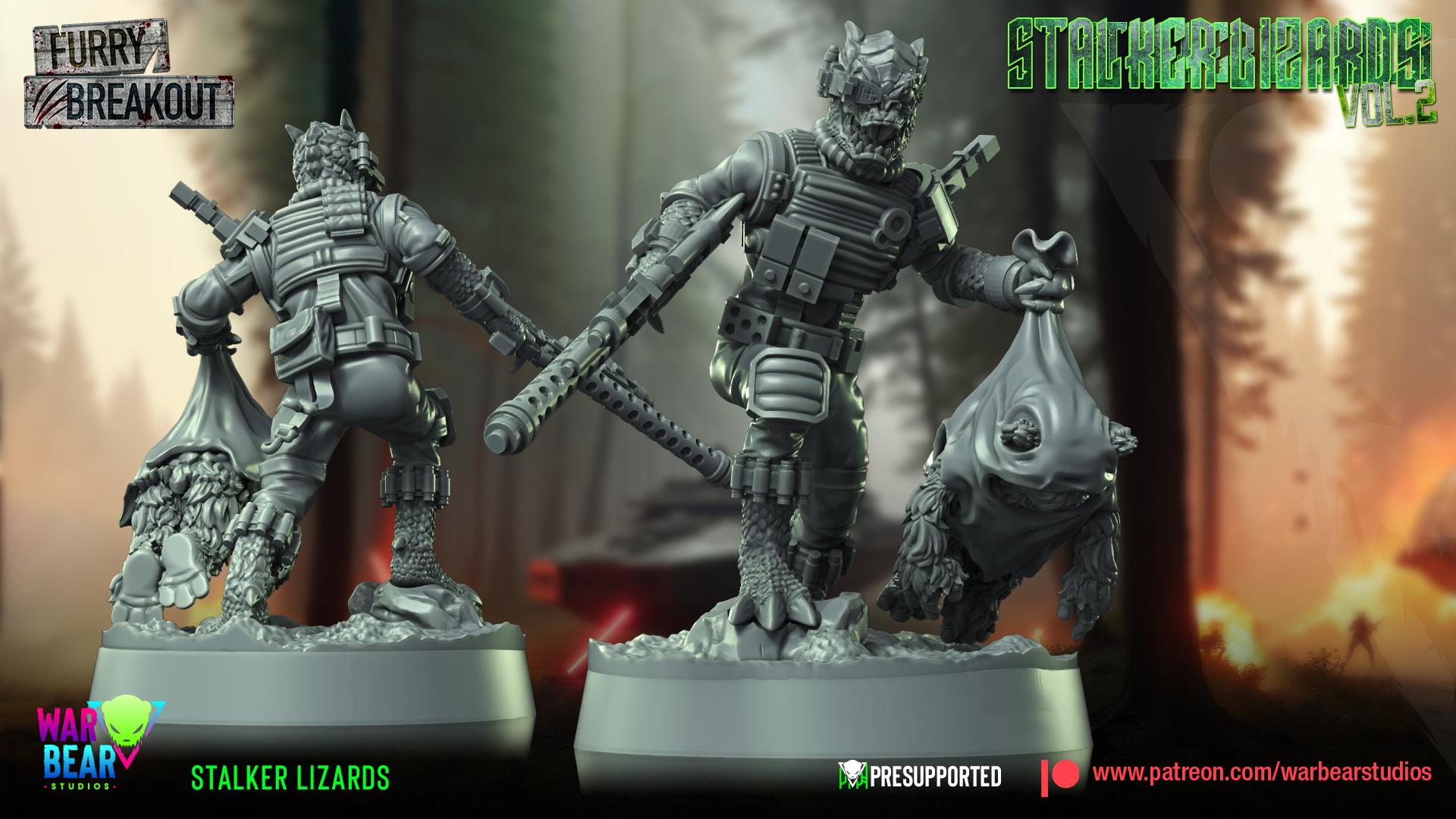 Stalker Lizards - set of 2 (Sculpted by War Bear Studios)
