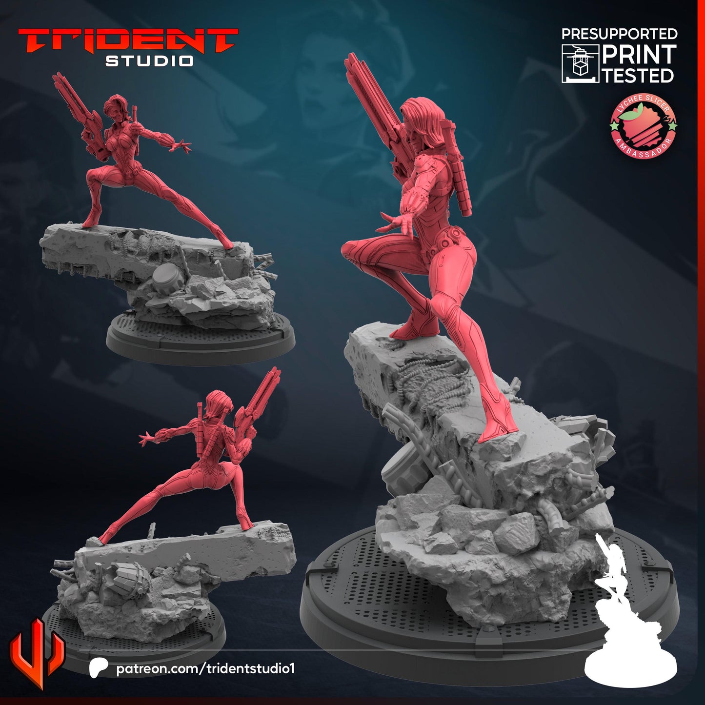 Black Widow - Rivals (Fan art sculpted by Trident Studio) (Crisis Protocol Proxy/Alternative)