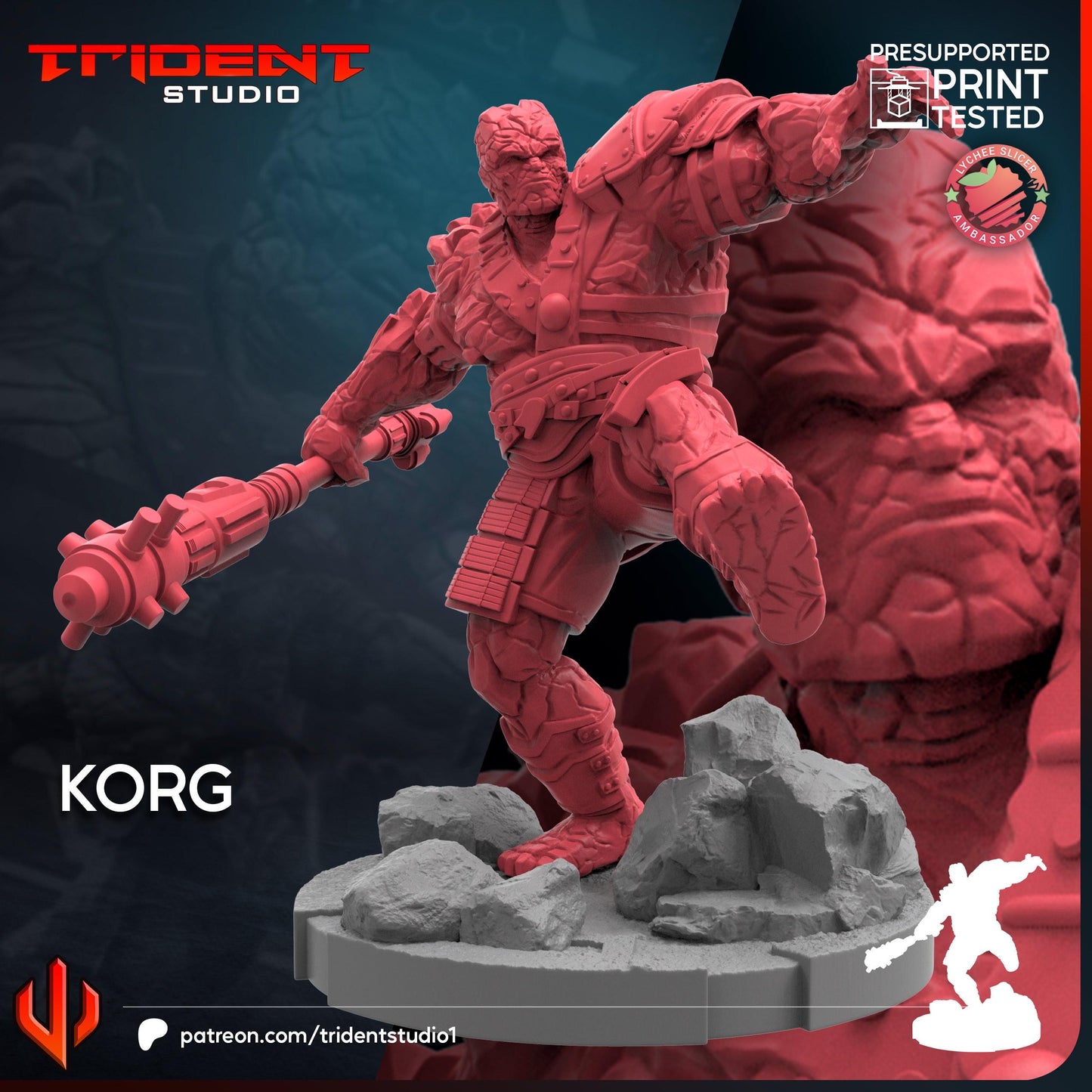 Korg (Fan art sculpted by Trident Studio) (Crisis Protocol Proxy/Alternative)