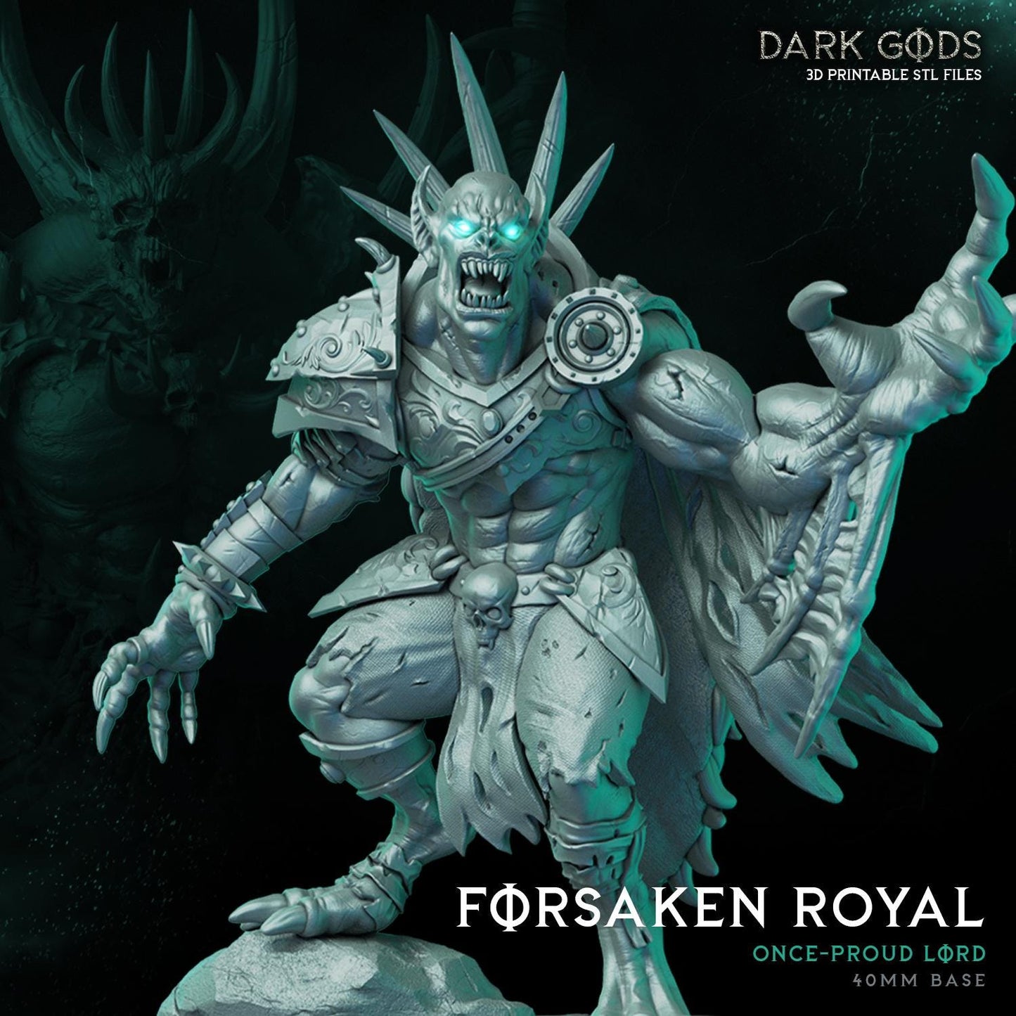Forsaken Lord on 40mm base - Sculpted by Dark Gods