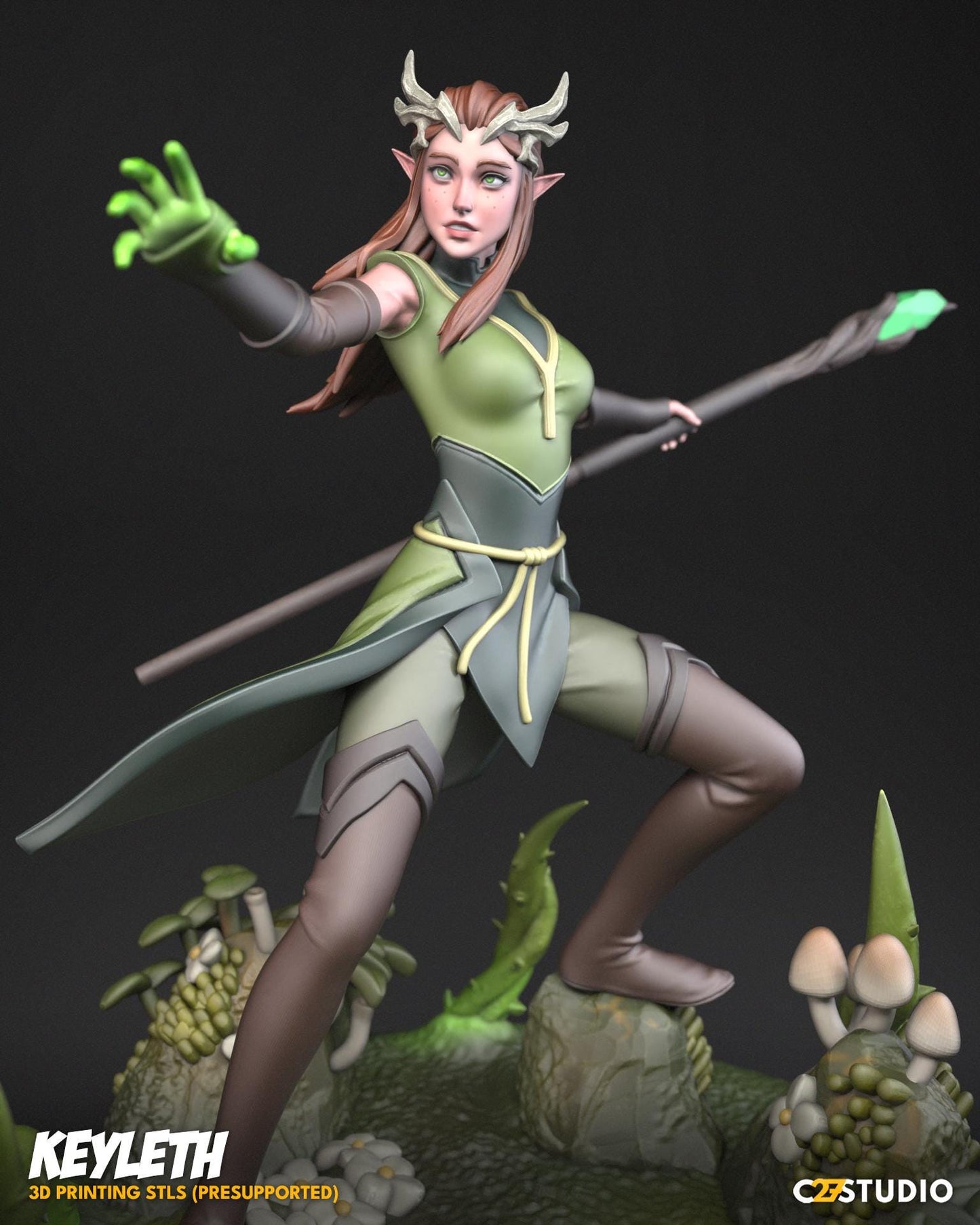 Keyleth / Nature's Wrath 40mm - 75mm - 1/10th miniature (sculpted by C27 collectibles) (Crisis Protocol Proxy/Alternative)