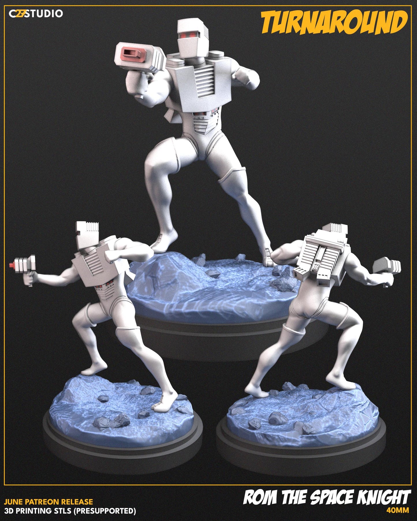 Rom the Space Knight 40mm miniature (sculpted by C27 collectibles) (Crisis Protocol Proxy/Alternative)