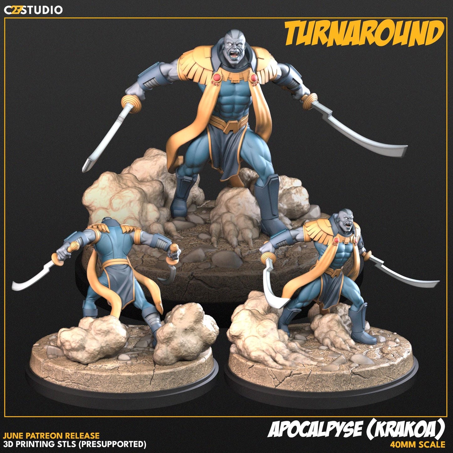 Apocalypse Krakoa - Alohacalypse 40mm miniature (sculpted by C27 collectibles) (Crisis Protocol Proxy/Alternative)