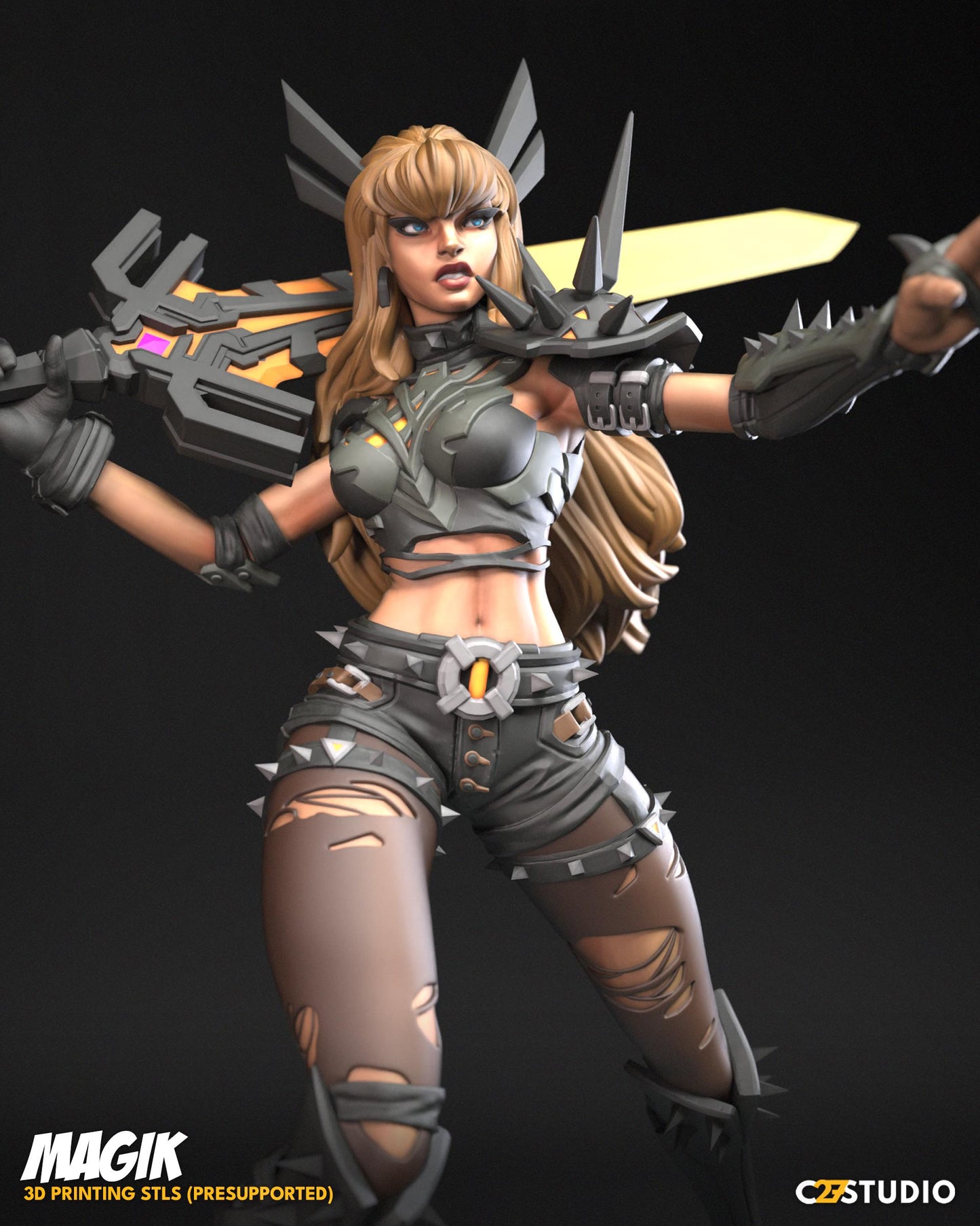 Magik - Rivals / Limbo Warden 40mm miniature (sculpted by C27 collectibles) (Crisis Protocol Proxy/Alternative)