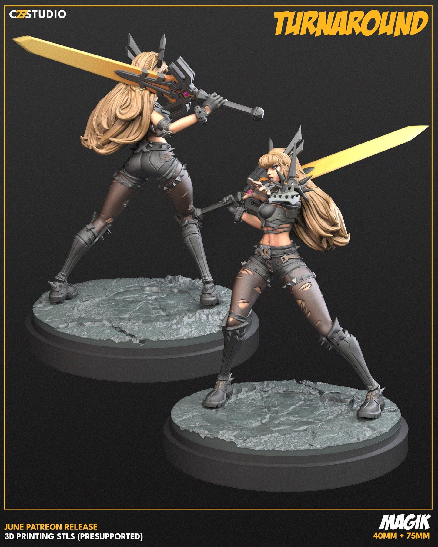Magik - Rivals / Limbo Warden 40mm miniature (sculpted by C27 collectibles) (Crisis Protocol Proxy/Alternative)