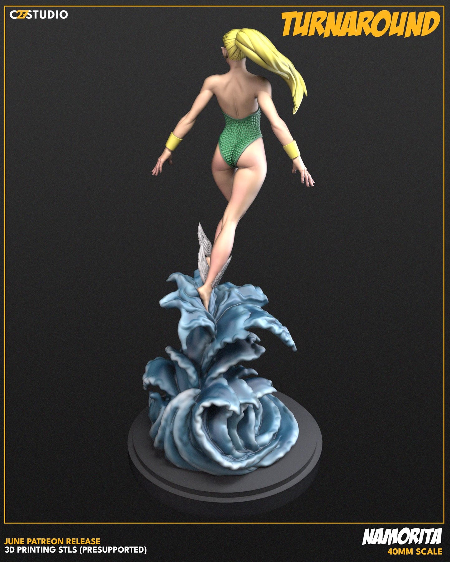 Namorita / Sassyquatic 40mm miniature (sculpted by C27 collectibles) (Crisis Protocol Proxy/Alternative)