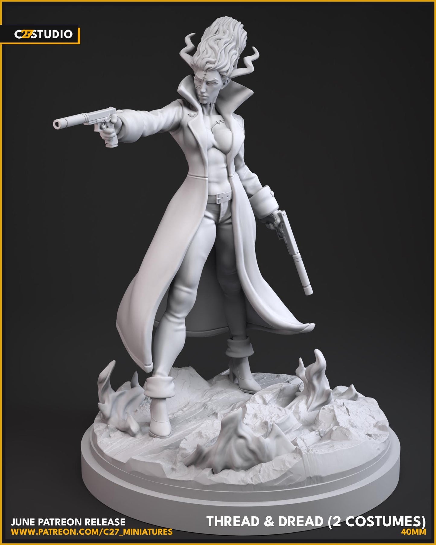 The Bride / Thread and Dread 40mm miniature (sculpted by C27 collectibles) (Crisis Protocol Proxy/Alternative)