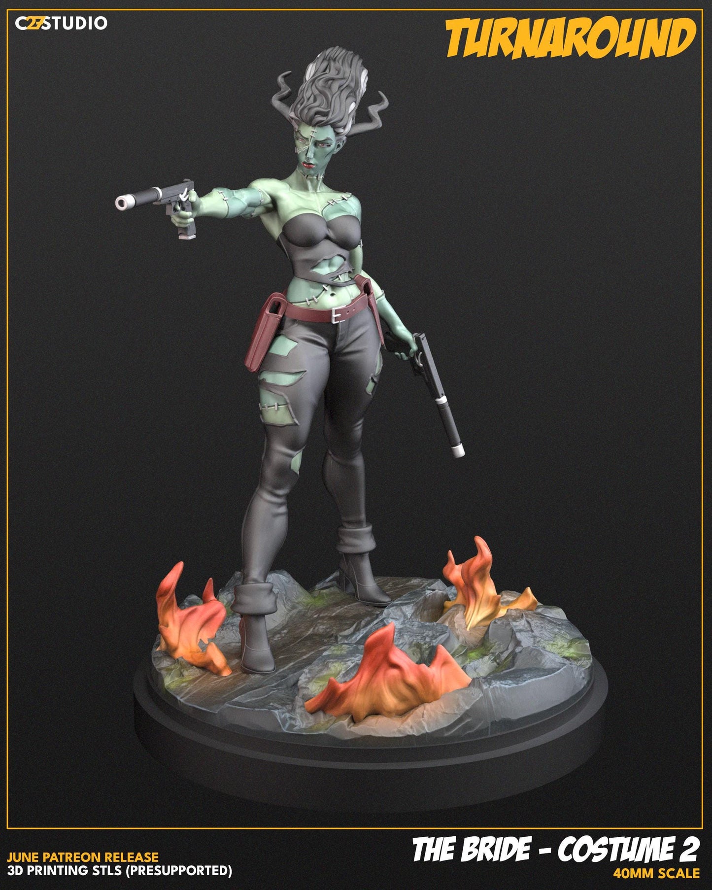 The Bride / Thread and Dread 40mm miniature (sculpted by C27 collectibles) (Crisis Protocol Proxy/Alternative)