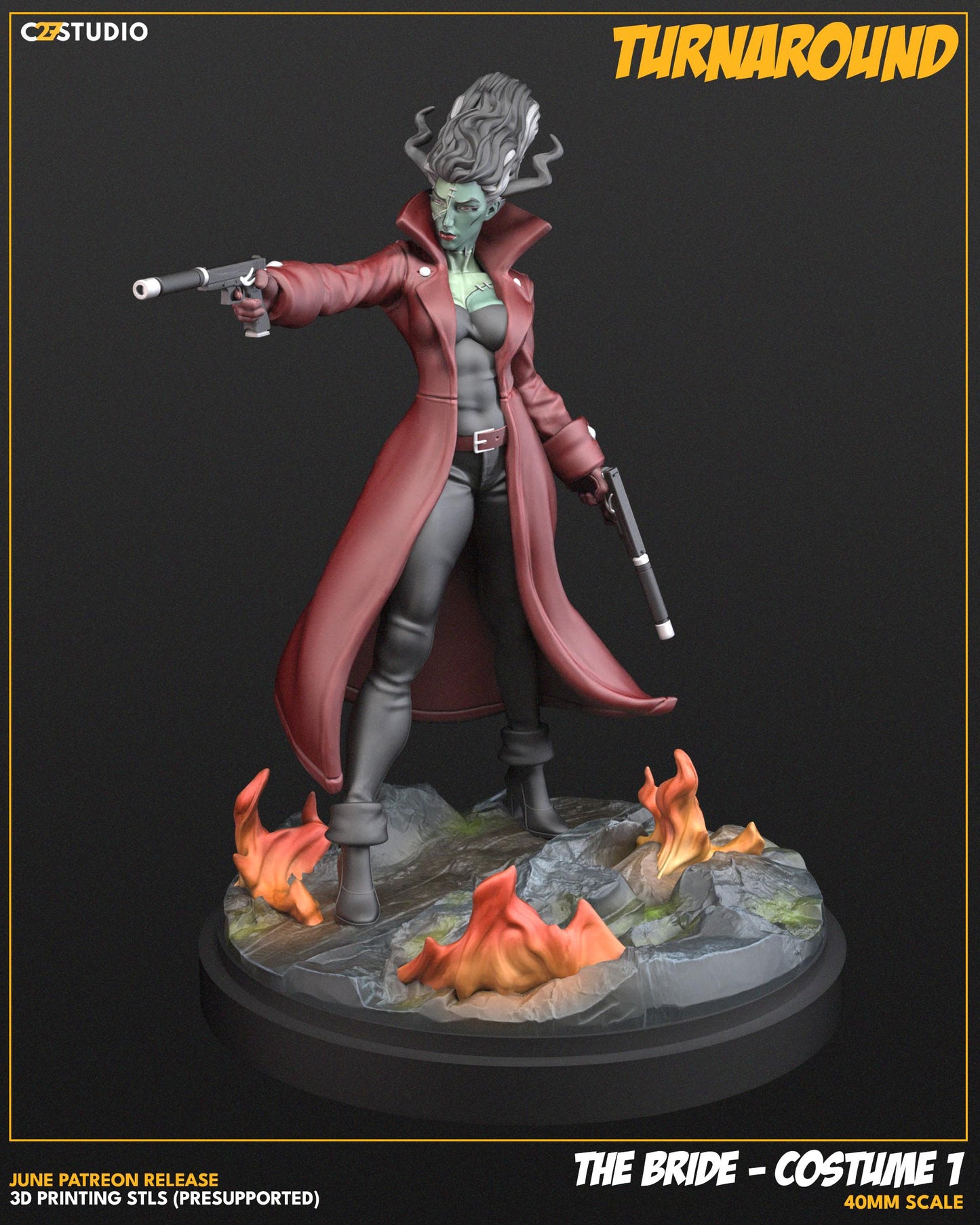 The Bride / Thread and Dread 40mm miniature (sculpted by C27 collectibles) (Crisis Protocol Proxy/Alternative)