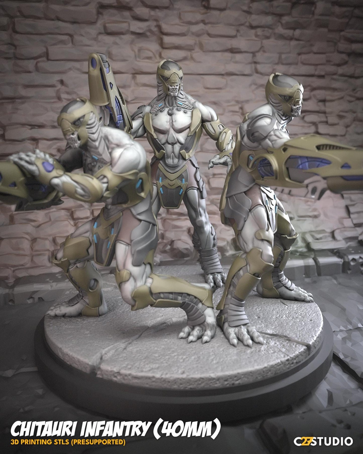Chitauri Infantry - 40mm miniatures (sculpted by C27 collectibles) (Crisis Protocol Proxy/Alternative)