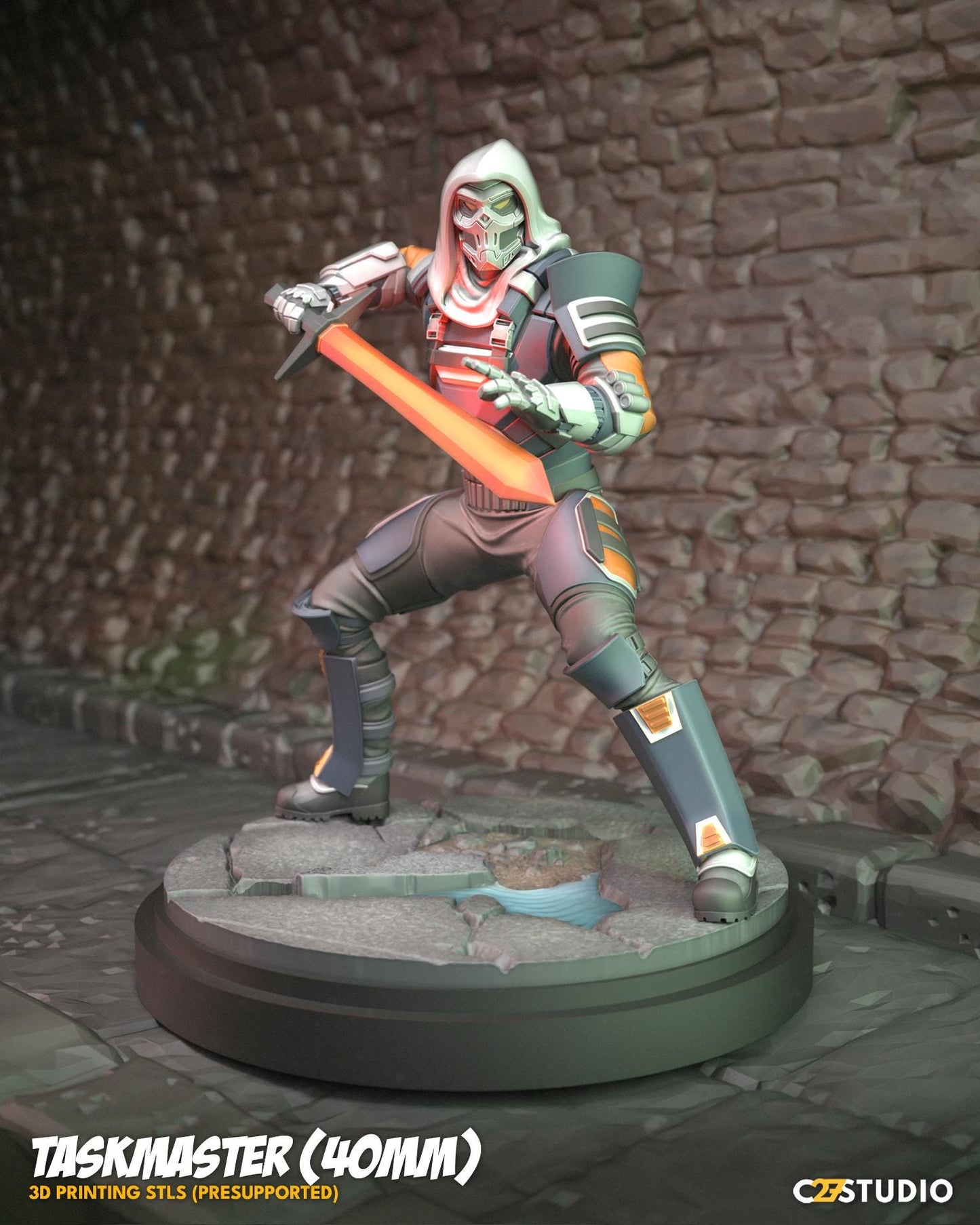 Taskmaster / Mimicron 40mm miniature (sculpted by C27 collectibles) (Crisis Protocol Proxy/Alternative)