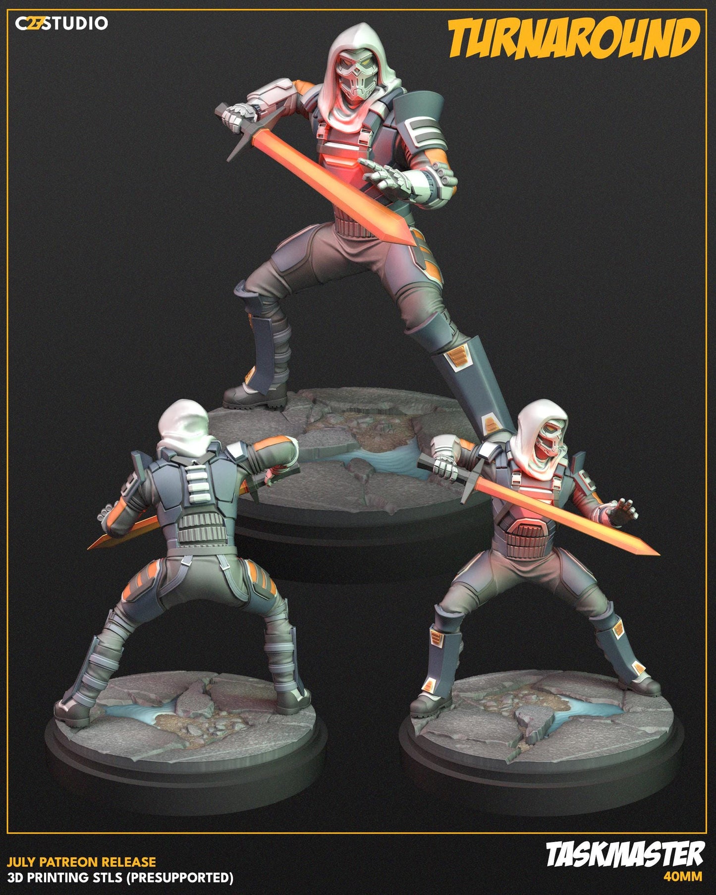 Taskmaster / Mimicron 40mm miniature (sculpted by C27 collectibles) (Crisis Protocol Proxy/Alternative)