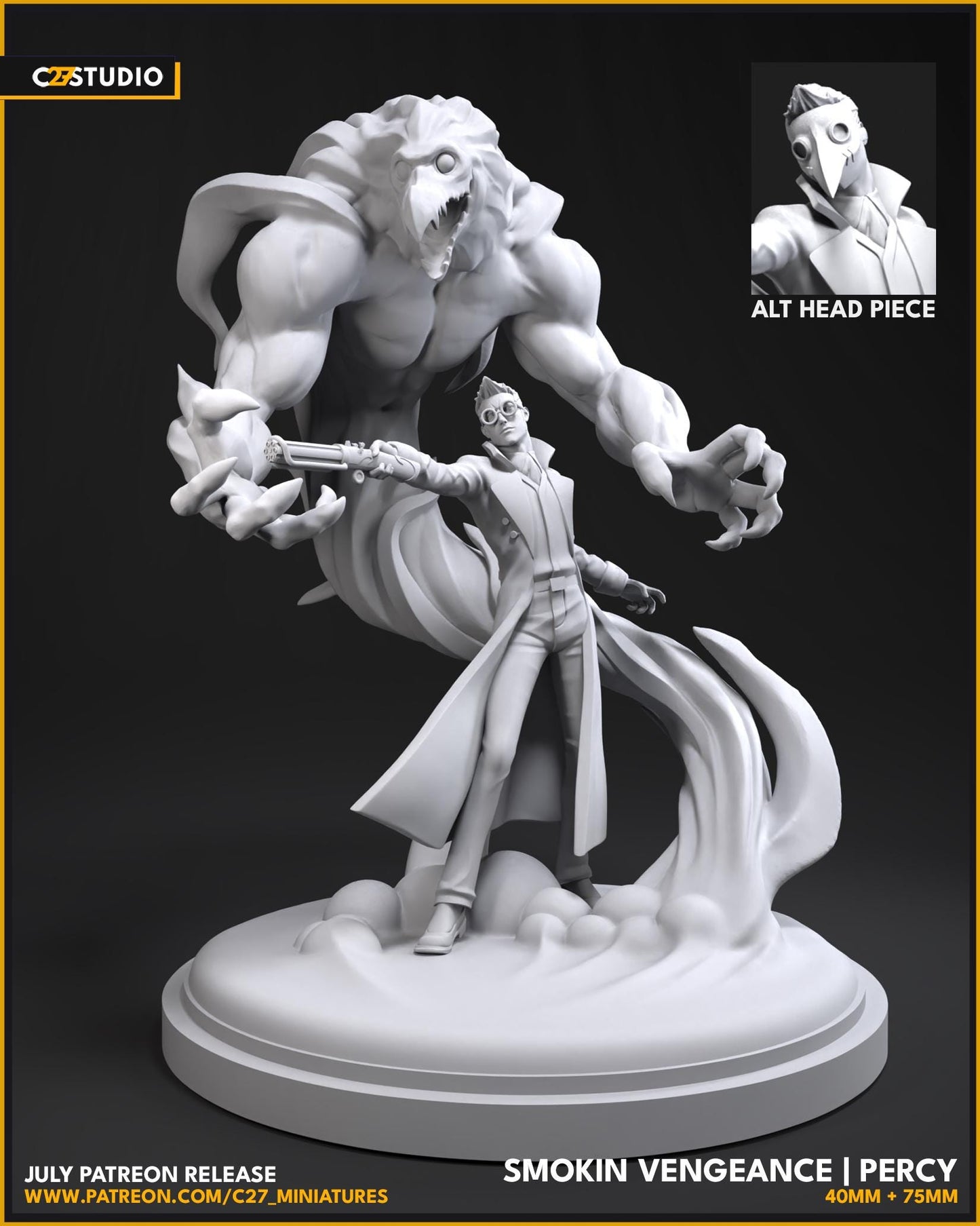 Percy / Smokin Vengeance 40mm miniature (sculpted by C27 collectibles) (Crisis Protocol Proxy/Alternative)