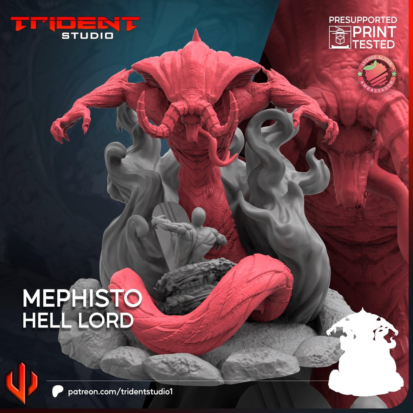 Mephisto - Hell Lord (Fan art sculpted by Trident Studio) (Crisis Protocol Proxy/Alternative)