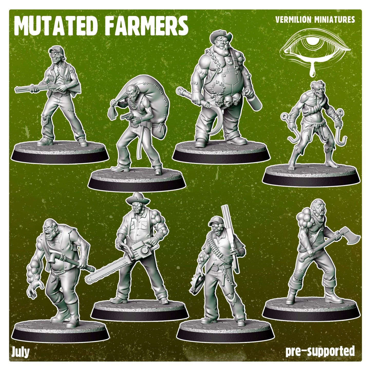 Mutated Farmers Gang - set of 8 (Sculpted by Vermillion Miniatures)