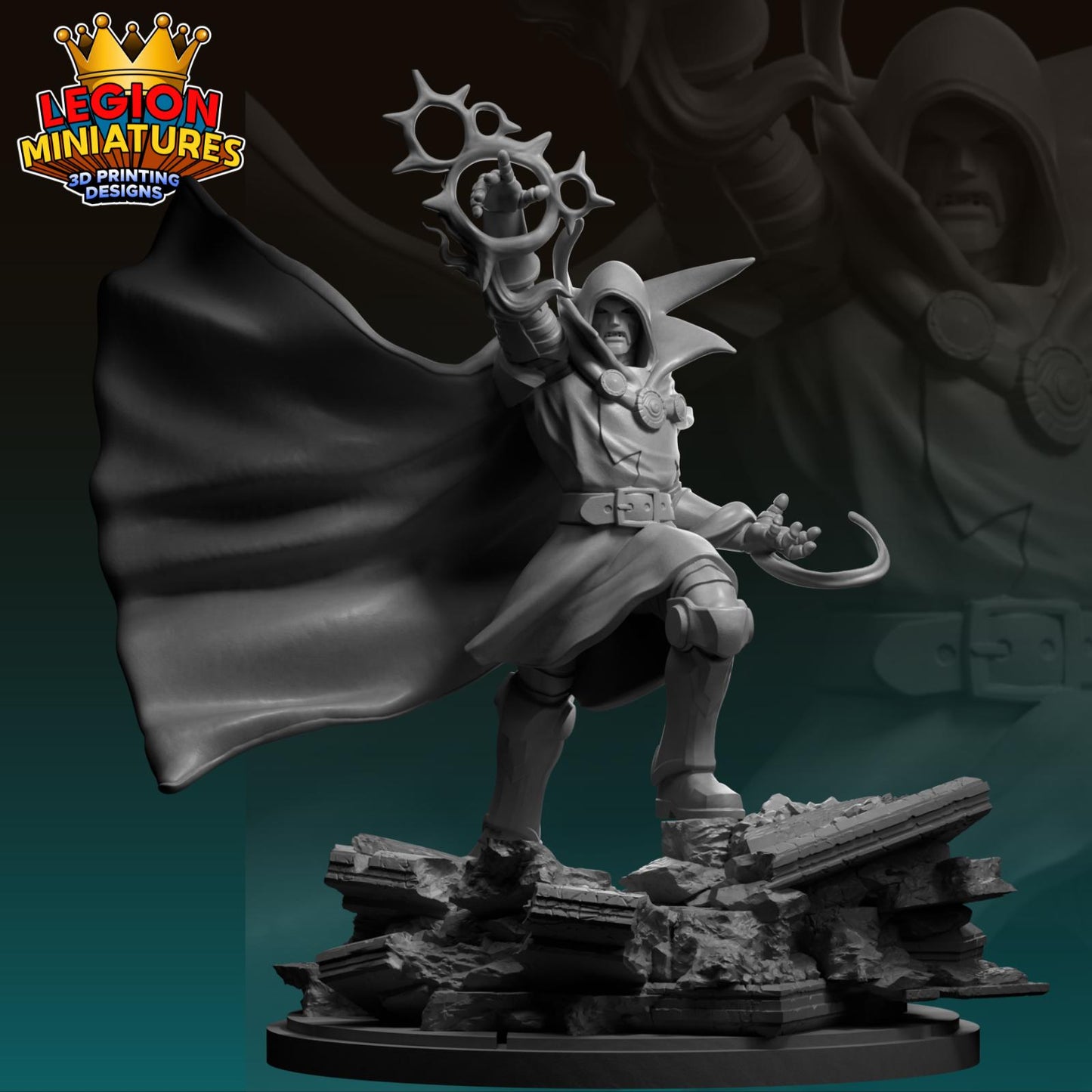 Doom - Sorcerer Supreme Fan-Art 40mm Miniature (Sculpted by Legion Miniatures) (Crisis Protocol Proxy/Alternative)