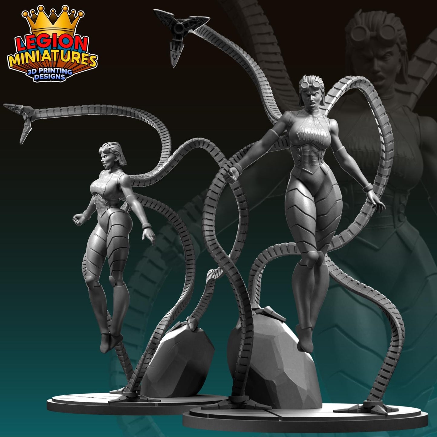Lady Octopus Fan-Art 40mm Miniature (Sculpted by Legion Miniatures) (Crisis Protocol Proxy/Alternative)