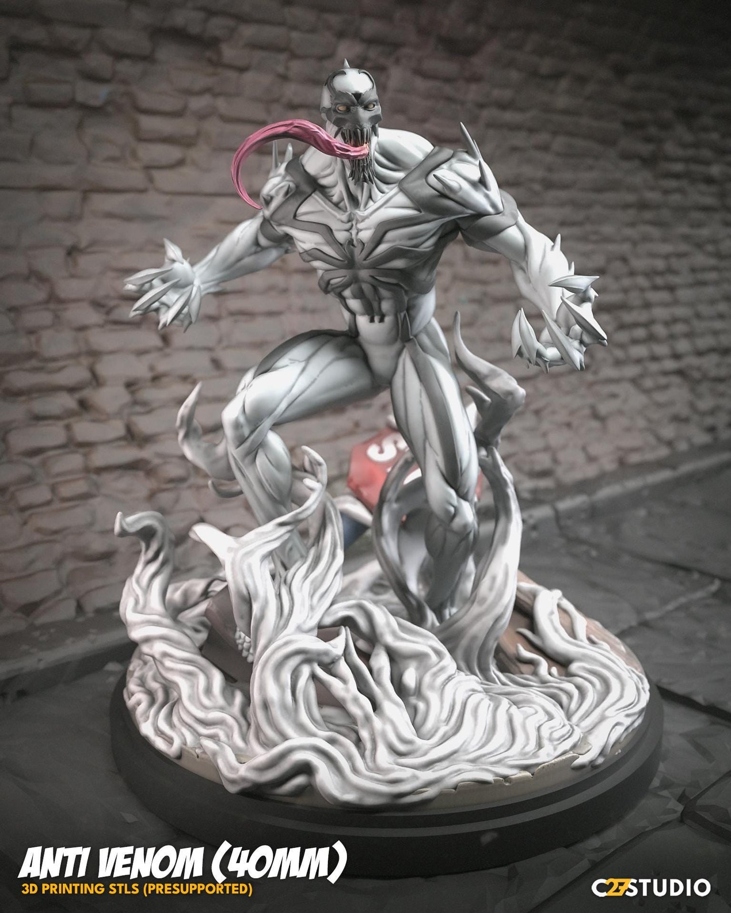 Whiteout / Anti-Venom 40mm miniature (sculpted by C27 collectibles) (Crisis Protocol Proxy/Alternative)