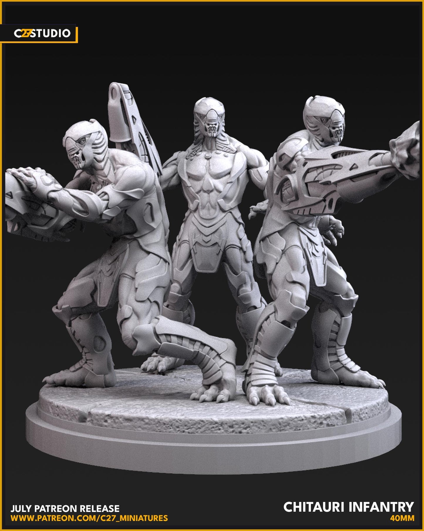 Chitauri Infantry - 40mm miniatures (sculpted by C27 collectibles) (Crisis Protocol Proxy/Alternative)