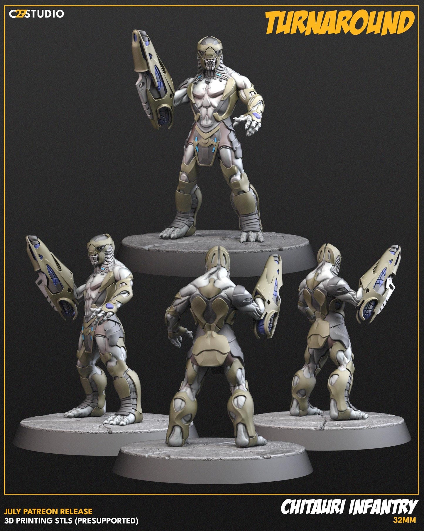 Chitauri Infantry - 40mm miniatures (sculpted by C27 collectibles) (Crisis Protocol Proxy/Alternative)