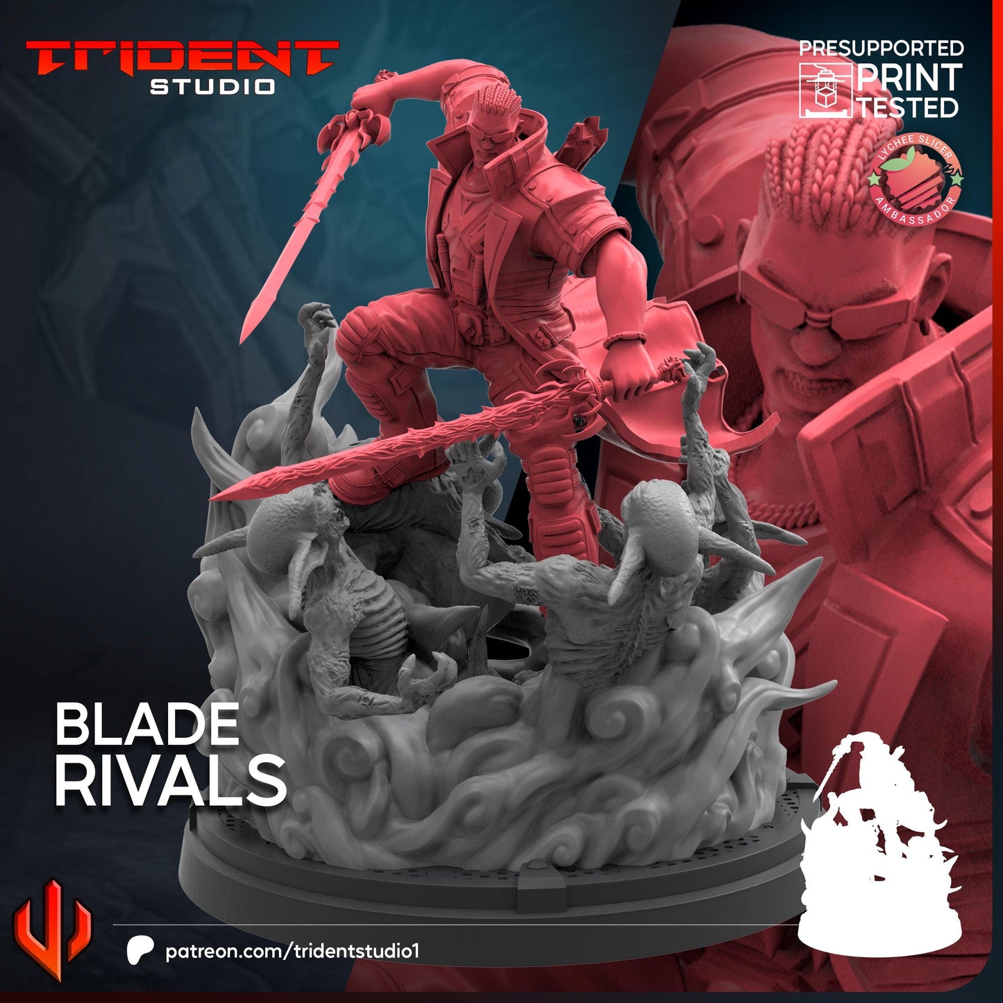 Blade - Rivals (Fan art sculpted by Trident Studio) (Crisis Protocol Proxy/Alternative)