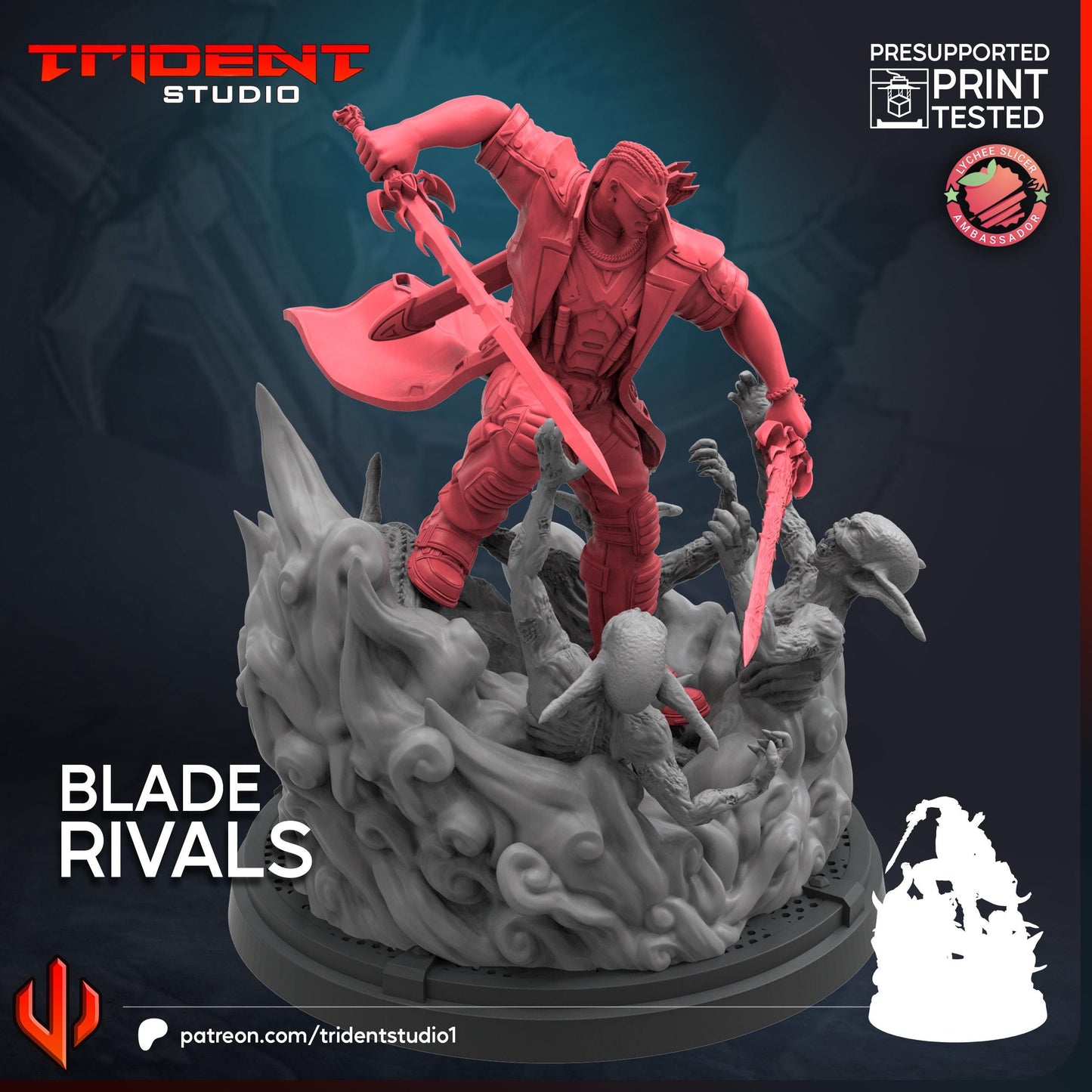 Blade - Rivals (Fan art sculpted by Trident Studio) (Crisis Protocol Proxy/Alternative)