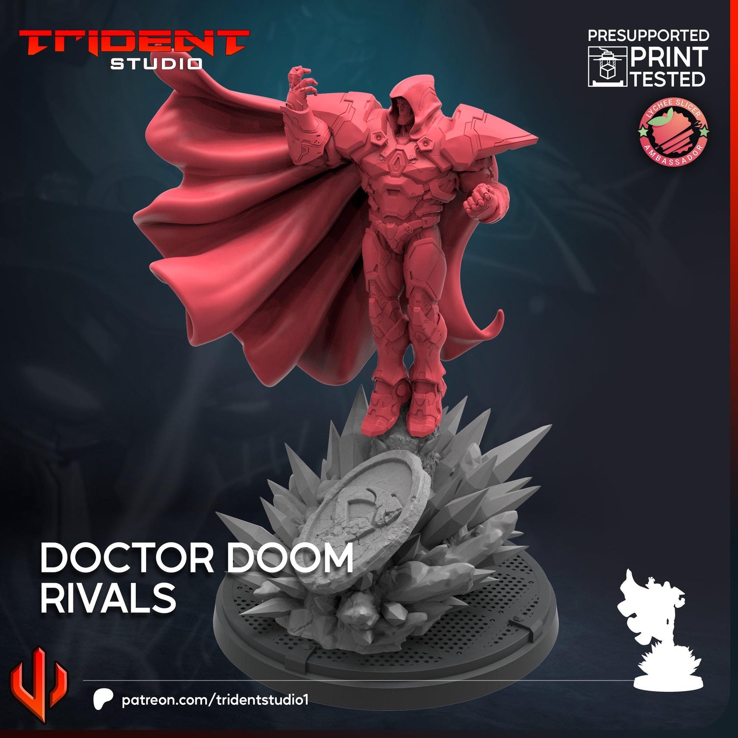 Doctor Doom - Rivals (Fan art sculpted by Trident Studio) (Crisis Protocol Proxy/Alternative)